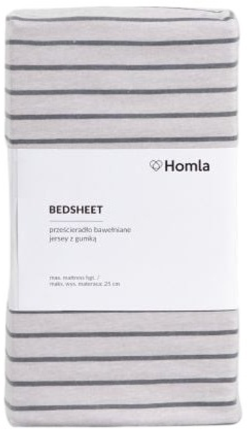Простирадло Homla Rander джерсі в сірі смужки 140 x 200 см (5906496740701) - зображення 6