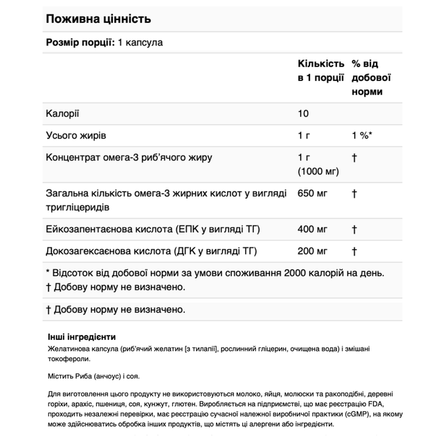 Риб’ячий жир з омега-3 високої концентрації (тригліцерид) Super Nutrition 1000 мг 90 капсул - зображення 3