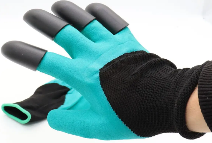 Перчатки граблі садові з кігтями для розпушування GARDEN GLOVE / З пластиковими наконечниками (L) - зображення 6