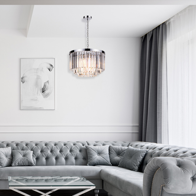Lampa wisząca Vetro Light Prestige Vetro 5 x E14 srebna (LP-2910/5P) - obraz 2