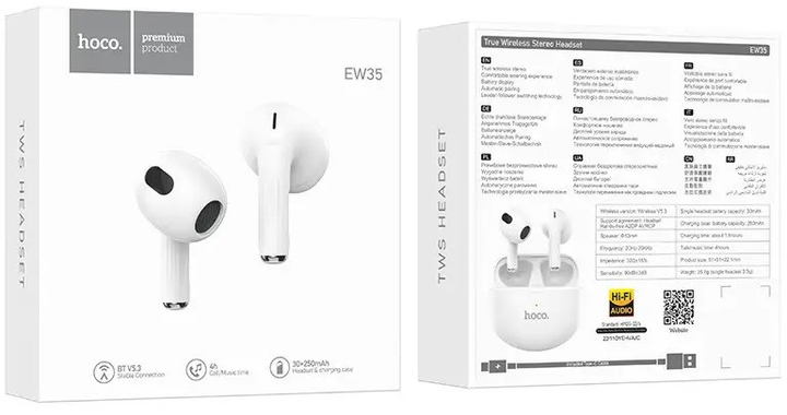 Навушники Hoco EW35 Sonido White (EW35 white) - зображення 10