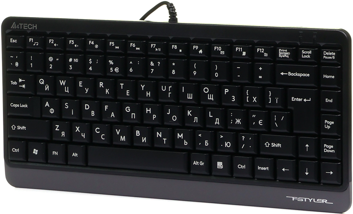 Клавіатура A4Tech FK11 Ukr Grey USB - зображення 2