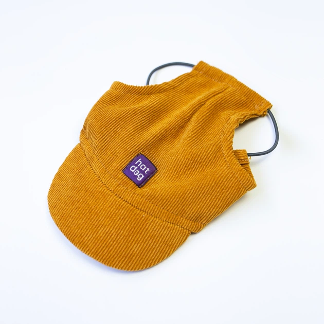 Кепка для собак Hat-Dog вельвет гірчична з регульованою затяжкою 5/XL - изображение 3