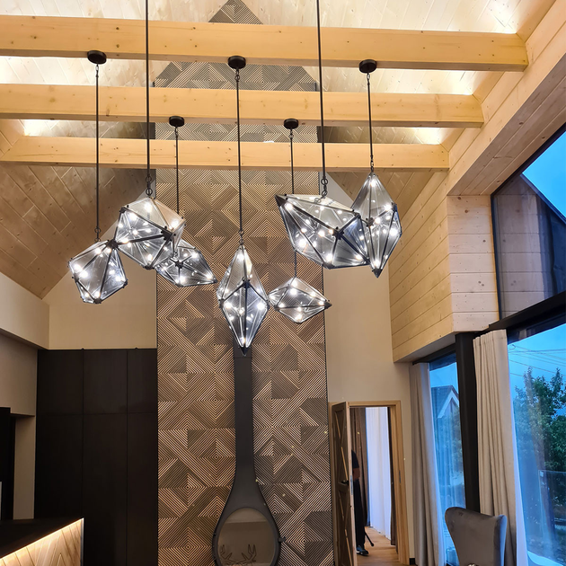 Lampa wisząca Light Prestige Series Konstelacja pionowa 7 x G9 dymna czarna (LP-055/1P BK) - obraz 3