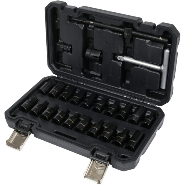 Komplet kluczy YATO do odkręcania korków oleju 3/8" 26 elementów (YT-05998) - obraz 2