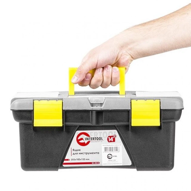 Ящик для инструмента INTERTOOL BX-0314 14" 355*182*153 мм - Фото 1 Ящик для инструмента INTERTOOL BX-0314 14" 355*182*153 мм - изображение 1