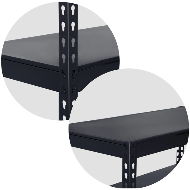 Складський стелаж Humberg HR-700 183 x 90 x 45 см чорний (5903890618544) - зображення 6