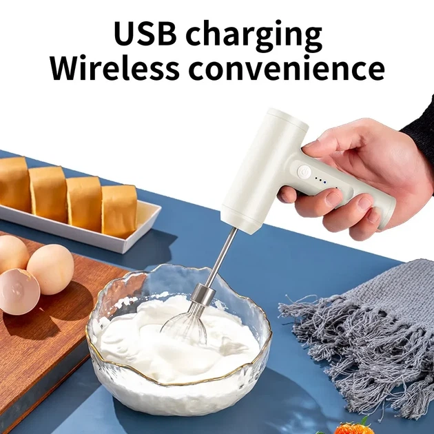 Портативний електричний бездротовий міксер на акумуляторі USB для збивання - зображення 5