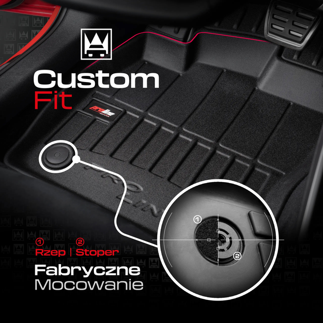 Zestaw dywaników samochodowych Frogum ProLine 3D do Tesla Model 3 od 2017 3 szt (5902643408593) - obraz 3