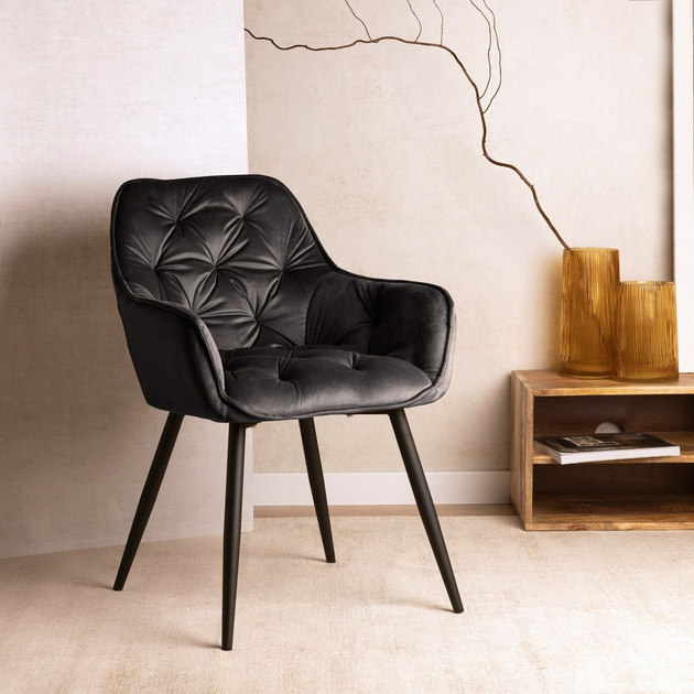 Стілець для кухні та вітальні HOMLA FLOSSI 57 x 63 x 84 см Black (5902869999189) - зображення 8
