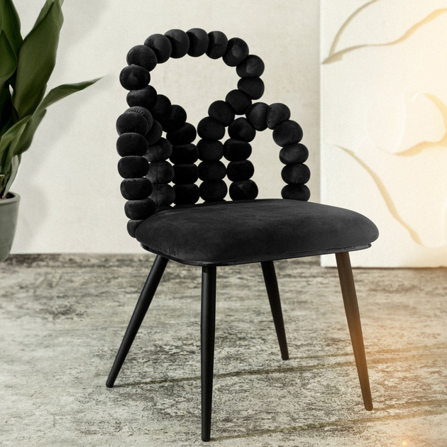 Стілець для кухні та вітальні HOMLA BUBBLE BEAM 56.5 x 52 x 87 см Black (5904183873770) - зображення 8