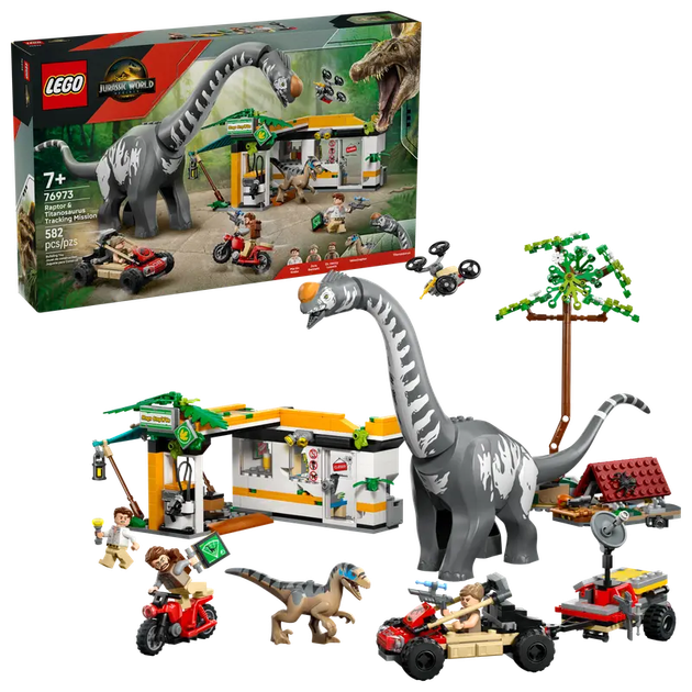 Конструктор LEGO Jurassic World На стежці титанозавра та раптора, 582 ел. 76972 (5702017812786) - зображення 7