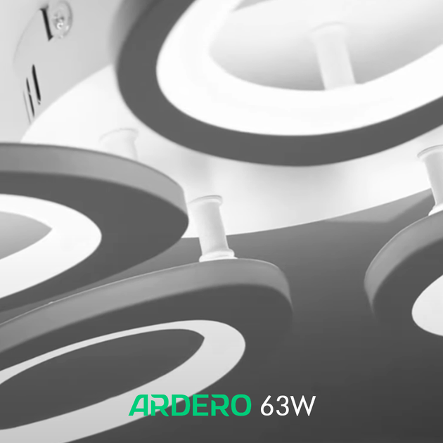 LED люстра Ardero AL6155 ARD 63W SOFI 5350Lm 5000K лепестковая белая (светильник без пульта) Ø520х85мм - изображение 3