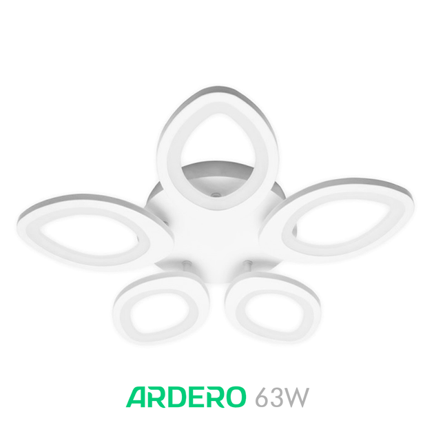 LED люстра Ardero AL6155 ARD 63W SOFI 5350Lm 5000K лепестковая белая (светильник без пульта) Ø520х85мм - изображение 4