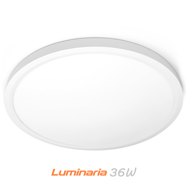 Светильник светодиодный накладной GLR-36W WHITE Luminaria 5000K 3960Lm 220V IP20 Ø400x23мм 36Вт белый - Фото 1 Светильник светодиодный накладной GLR-36W WHITE Luminaria 5000K 3960Lm 220V IP20 Ø400x23мм 36Вт белый - изображение 1