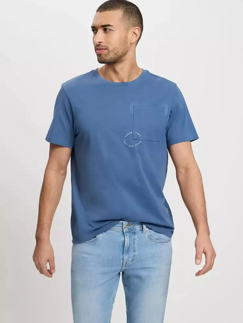 Футболка бавовняна довга чоловіча Cross Jeans 16055-005 XL Синя (8697319727906) - зображення 1