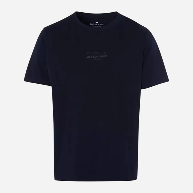 Футболка бавовняна довга чоловіча Cross Jeans 16056-001 M Темно-синя (8697319727982) - зображення 6