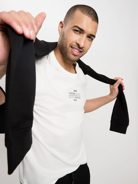 T-shirt męski bawełniany Cross Jeans 16057-008 L Biały (8697319728040) - obraz 4