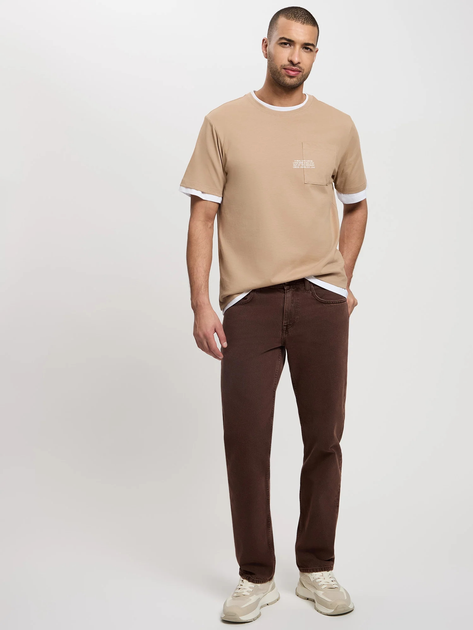 T-shirt męski bawełniany Cross Jeans 16059-383 S Beżowy (8697319728279) - obraz 3