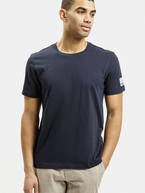 Футболка бавовняна довга чоловіча Cross Jeans 16063-001 S Темно-синя (8697319728576) - зображення 1