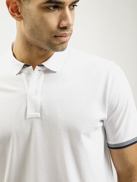 Koszulka polo męska Cross Jeans 16070-008 M Biała (8697319750980) - obraz 4