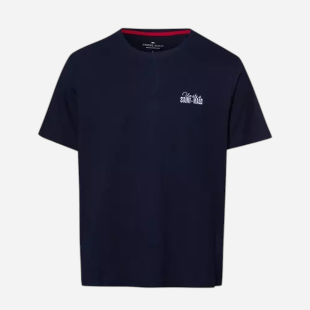 T-shirt męski bawełniany Cross Jeans 16074-001 L Granatowy (8697319751086) - obraz 1