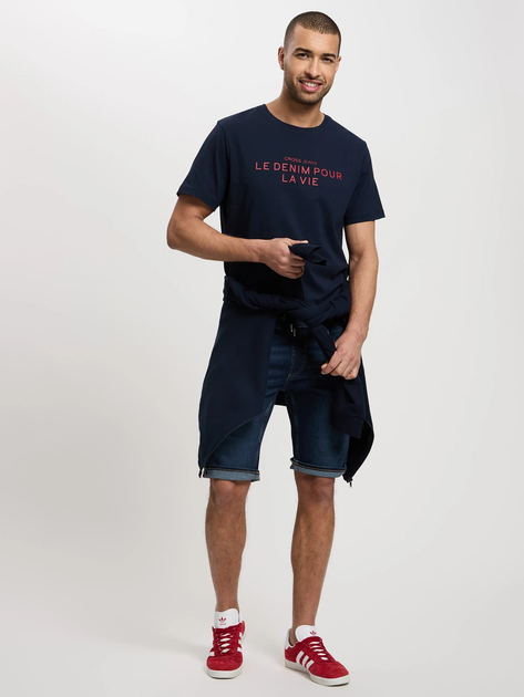 T-shirt męski bawełniany Cross Jeans 16076-001 M Granatowy (8697319728880) - obraz 3