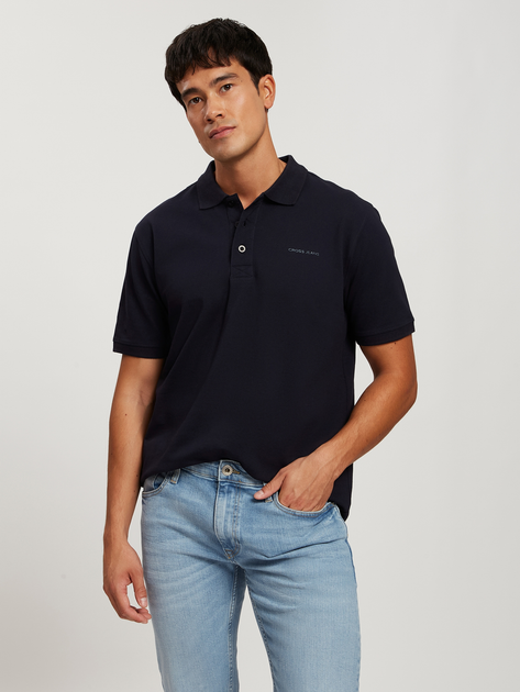 Поло довге чоловіче Cross Jeans 16087-001 L Темно-синє (8697319729092) - зображення 1