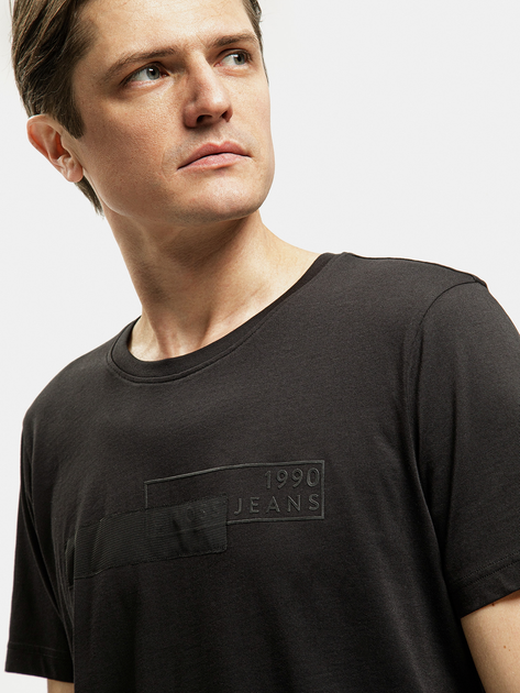 T-shirt męski bawełniany Cross Jeans 16095-020 XL Czarny (8697319752052) - obraz 4