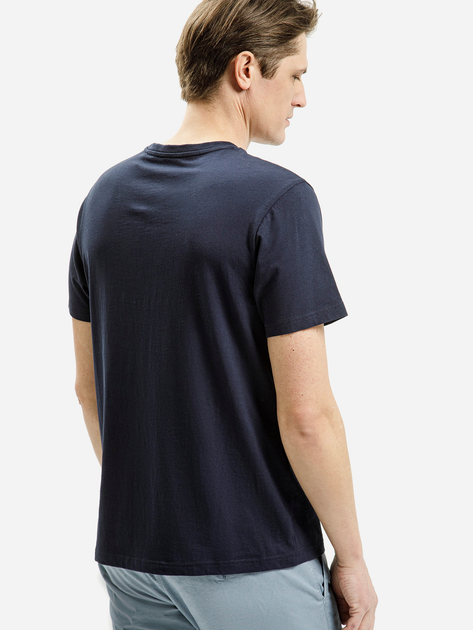 Футболка бавовняна довга чоловіча Cross Jeans 16107-001 XL Темно-синя (8697319730005) - зображення 2