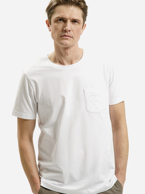 Футболка бавовняна довга чоловіча Cross Jeans 16107-008 M Біла (8697319729931) - зображення 1
