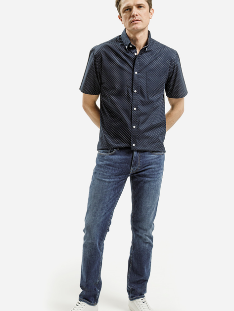 Сорочка бавовняна літня чоловіча Cross Jeans 35600-001 M Темно-синя (8697319764697) - зображення 3