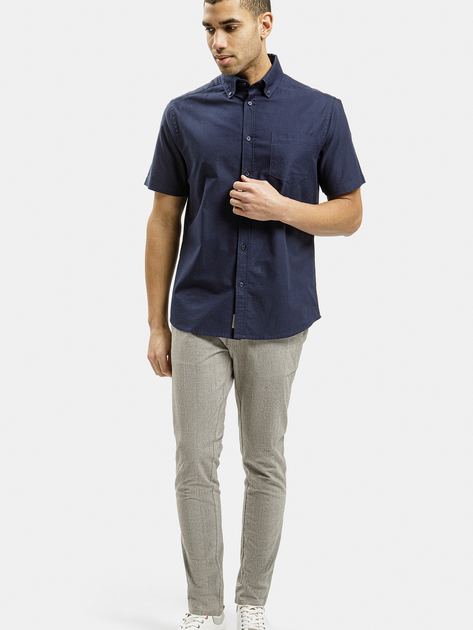 Сорочка бавовняна літня чоловіча Cross Jeans 35609-001 XL Темно-синя (8697319765069) - зображення 3