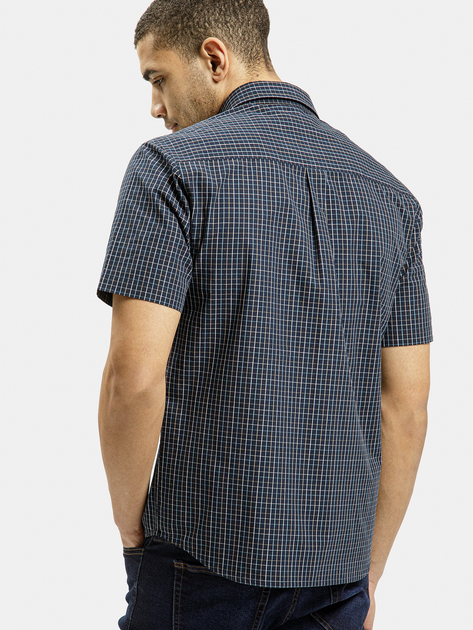 Koszula męska bawełniana z krótkim rękawem w kratę Cross Jeans 35610-001 3XL Granatowa (8697319779202) - obraz 2