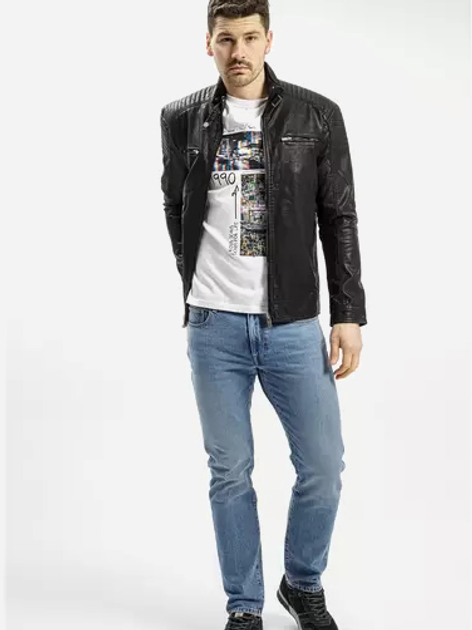 Kurtka skórzana męska Cross Jeans 40231-020 L Czarna (8697319051025) - obraz 3