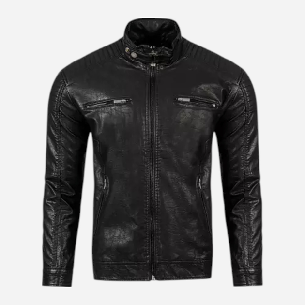 Куртка шкіряна чоловіча Cross Jeans 40231-020 2XL Чорна (8697319051049) - зображення 5