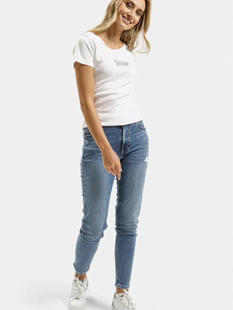 T-shirt damski bawełniany Cross Jeans 55577-008 S Biały (8699438979860) - obraz 3