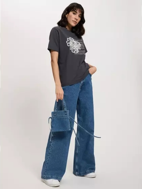 T-shirt damski bawełniany z nadrukiem Cross Jeans 56153-021 M Antracytowy (8697319731125) - obraz 3