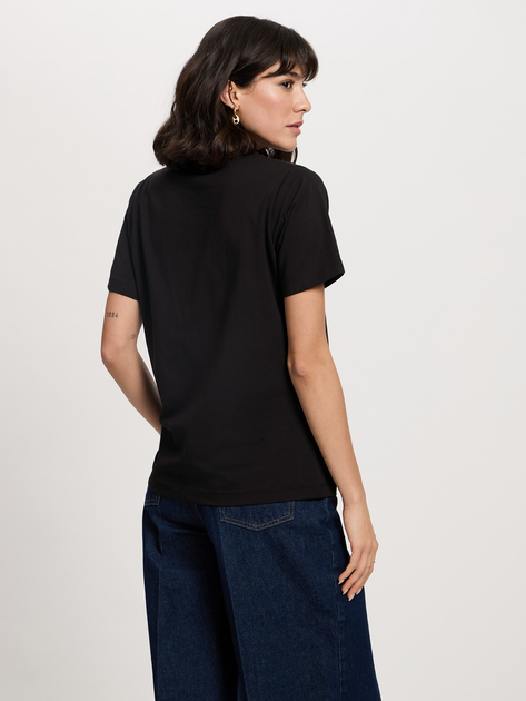 Футболка бавовняна жіноча Cross Jeans 56155-020 L Чорна (8697319731286) - зображення 2