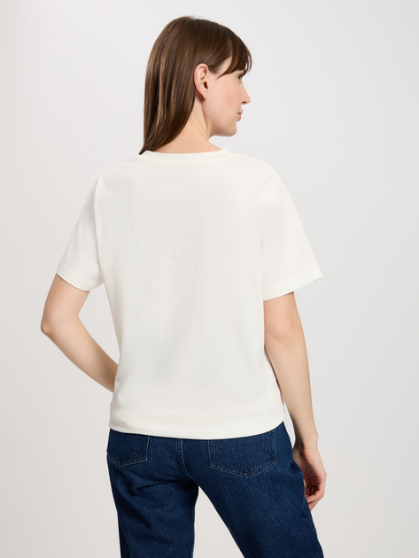 Футболка бавовняна жіноча Cross Jeans 56155-028 S Екрю (8697319731163) - зображення 2