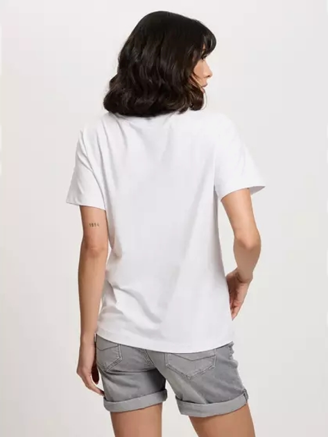 T-shirt damski bawełniany z nadrukiem Cross Jeans 56157-008 XS Biały (8697319731453) - obraz 2