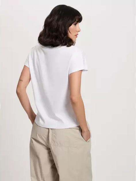 T-shirt damski bawełniany Cross Jeans 56158-008 XL Biały (8697319731590) - obraz 2