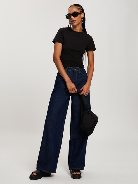 Футболка бавовняна жіноча Cross Jeans 56160-020 XS Чорна (8697319731705) - зображення 3
