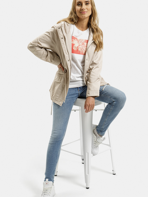 T-shirt damski bawełniany z nadrukiem Cross Jeans 56181-008 S Biały (8697319746808) - obraz 3