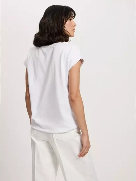 T-shirt damski bawełniany z nadrukiem Cross Jeans 56185-008 L Biały (8697319732580) - obraz 2