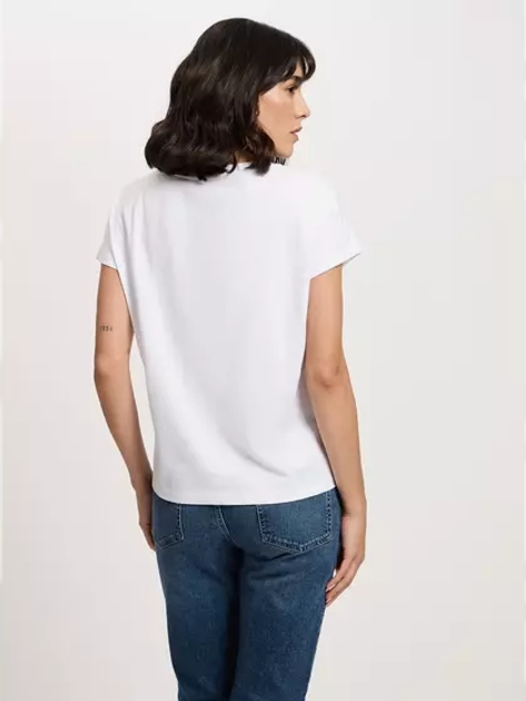 T-shirt damski bawełniany Cross Jeans 56211-008 L Biały (8697319733280) - obraz 2