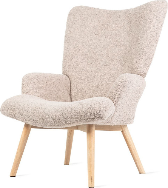 Fotel tapicerowany Homla MOSS TEDDY BOUCLE 70 x 95 cm Beige (5904183828527) - obraz 2