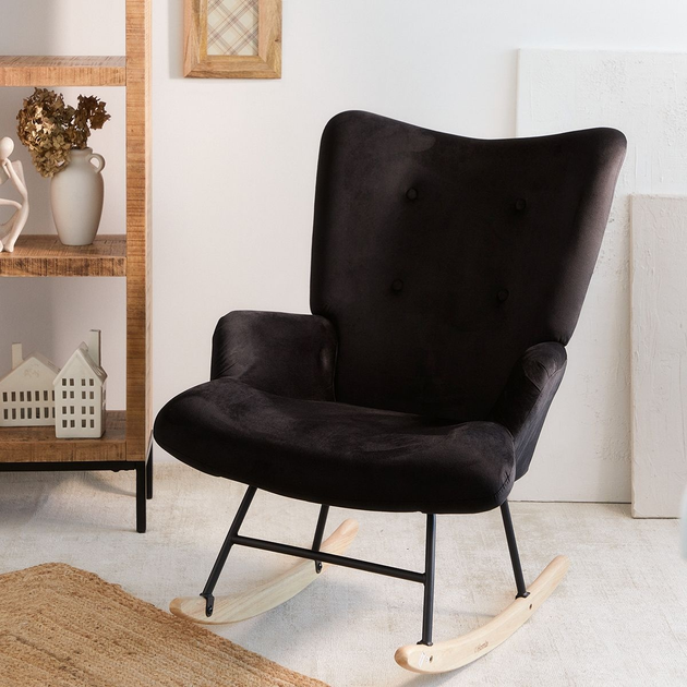 Крісло-гойдалка Homla MOSS 72 x 73 x 92 см Black (5904183856728) - зображення 7