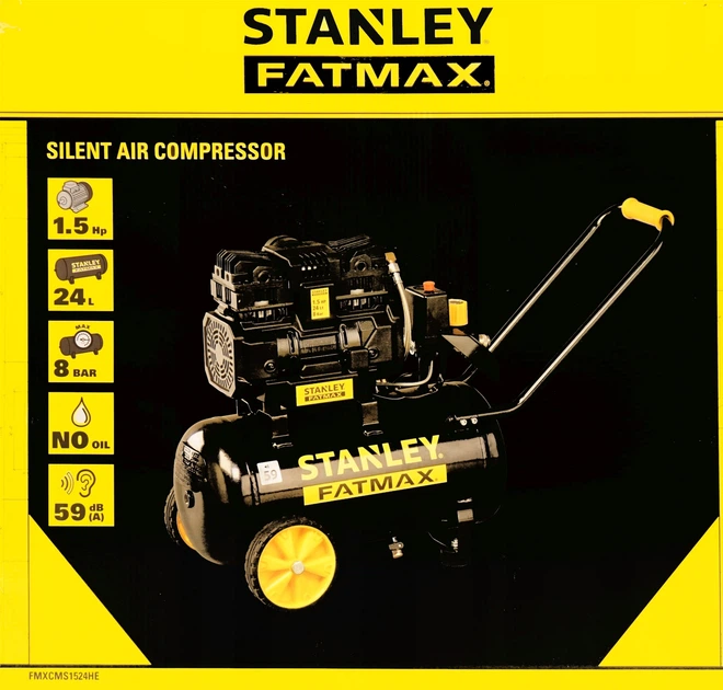 Компресор повітряний поршневий Stanley Fatmax 1.1кВт, 160л/хв, 24л, 8 Бар FMXCMS1524HE - Фото 7 Компресор повітряний поршневий Stanley Fatmax 1.1кВт, 160л/хв, 24л, 8 Бар FMXCMS1524HE - зображення 7