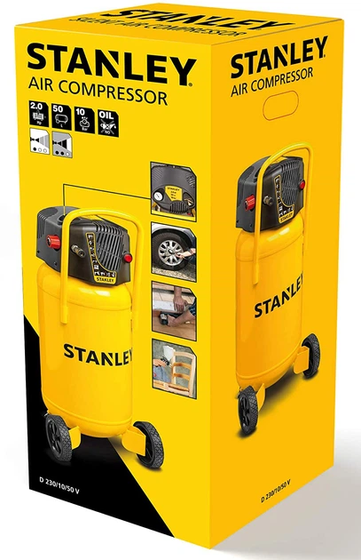 Компрессор воздушный поршневой Stanley 1.5кВт, 50л, 222л/мин, 10 Бар D230/10/50V - Фото 6 Компрессор воздушный поршневой Stanley 1.5кВт, 50л, 222л/мин, 10 Бар D230/10/50V - изображение 6